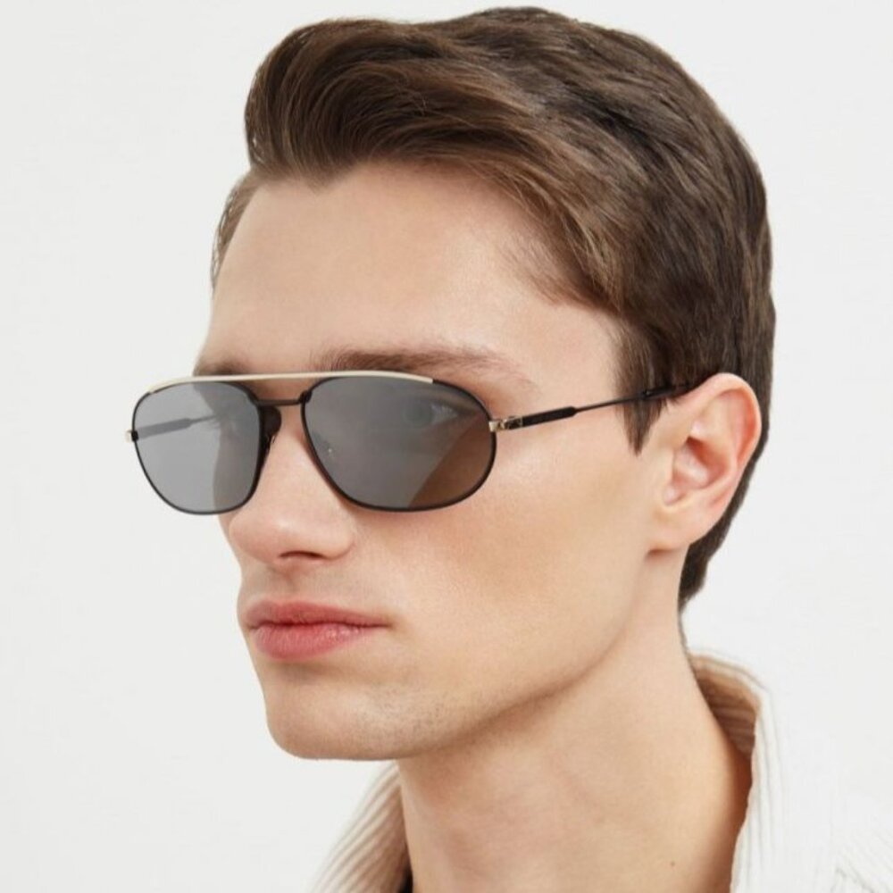 NWT SAINT LAURENT BLACK/SILVER MEN SUNGLASSES